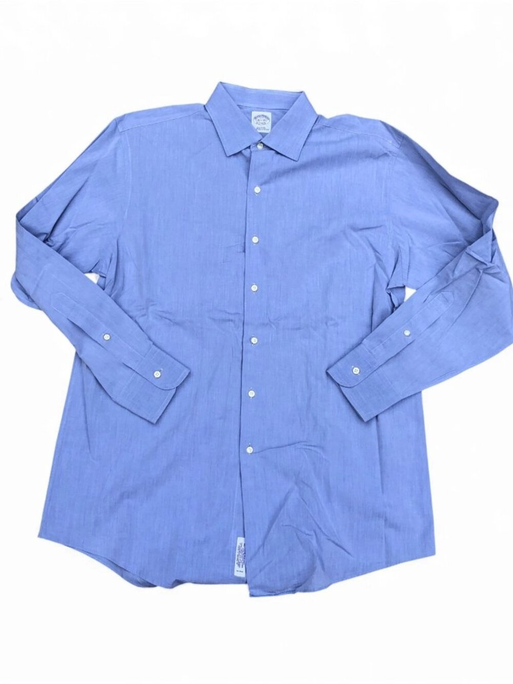 BROOKS BROTHERS Button Down Dress Shirt Men's 16.5-34 Blue Long Sleeve Made USA